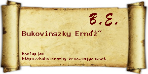 Bukovinszky Ernő névjegykártya