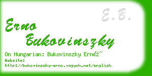 erno bukovinszky business card
